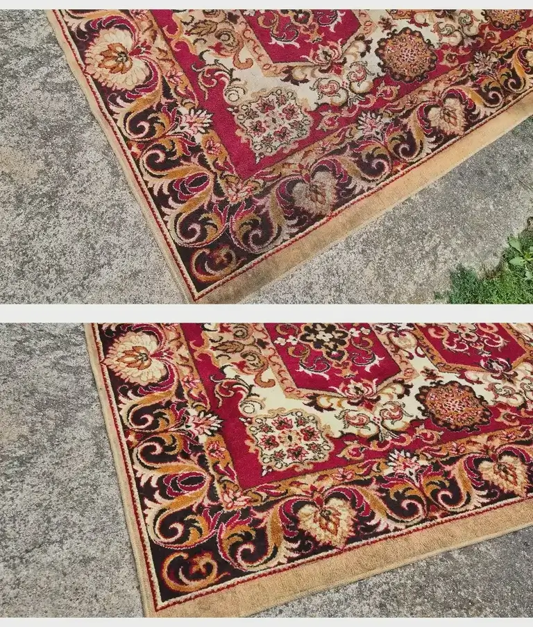 Dywan przed i po czyszczeniu